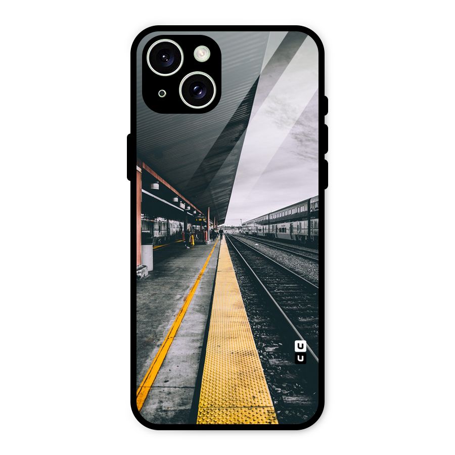 Railway Track Glass Back Case for iPhone 15 Plus