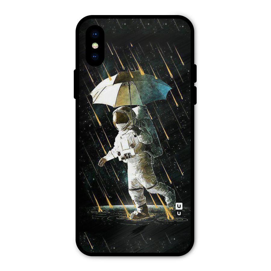 Rain Spaceman Metal Back Case for iPhone XS