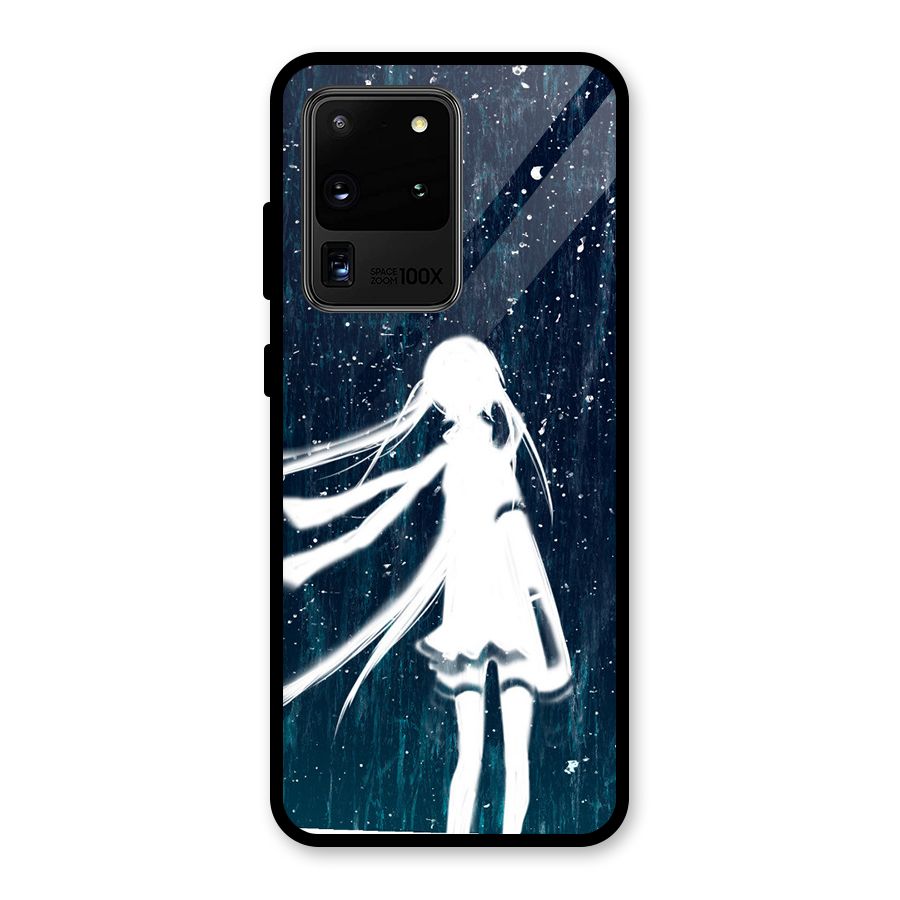 Rain White Girl Glass Back Case for Galaxy S20 Ultra