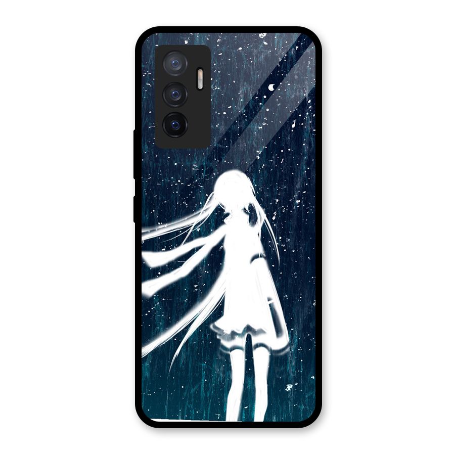 Rain White Girl Glass Back Case for Vivo V23e