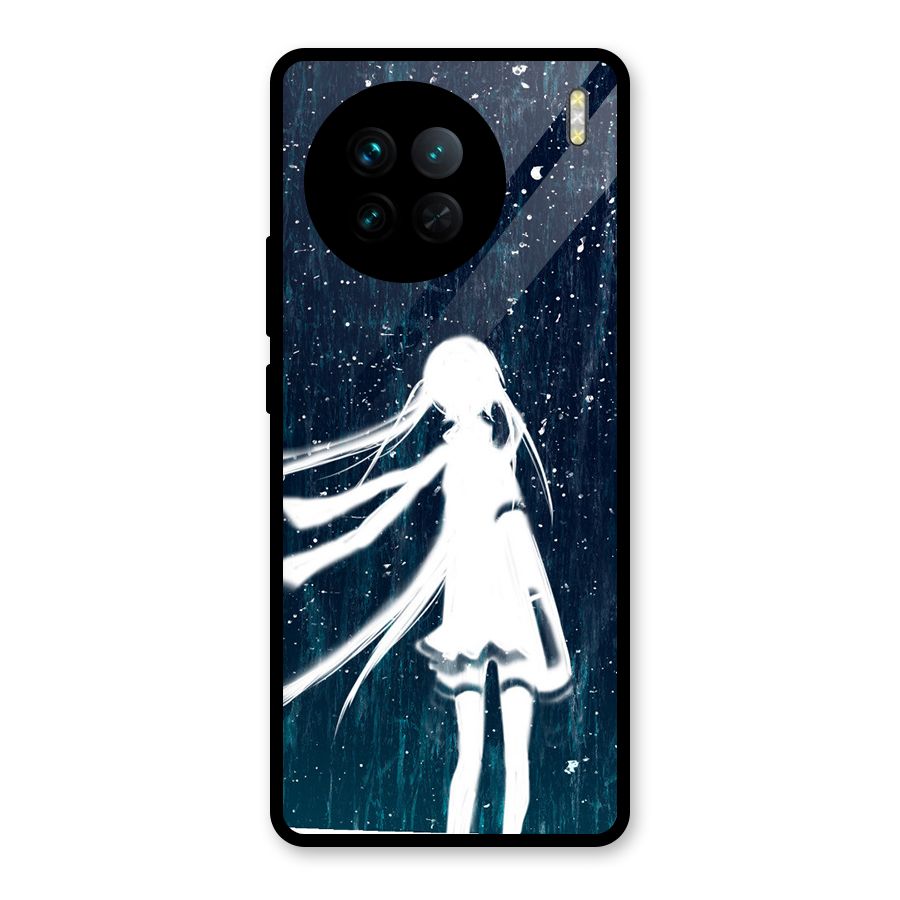 Rain White Girl Glass Back Case for Vivo X90