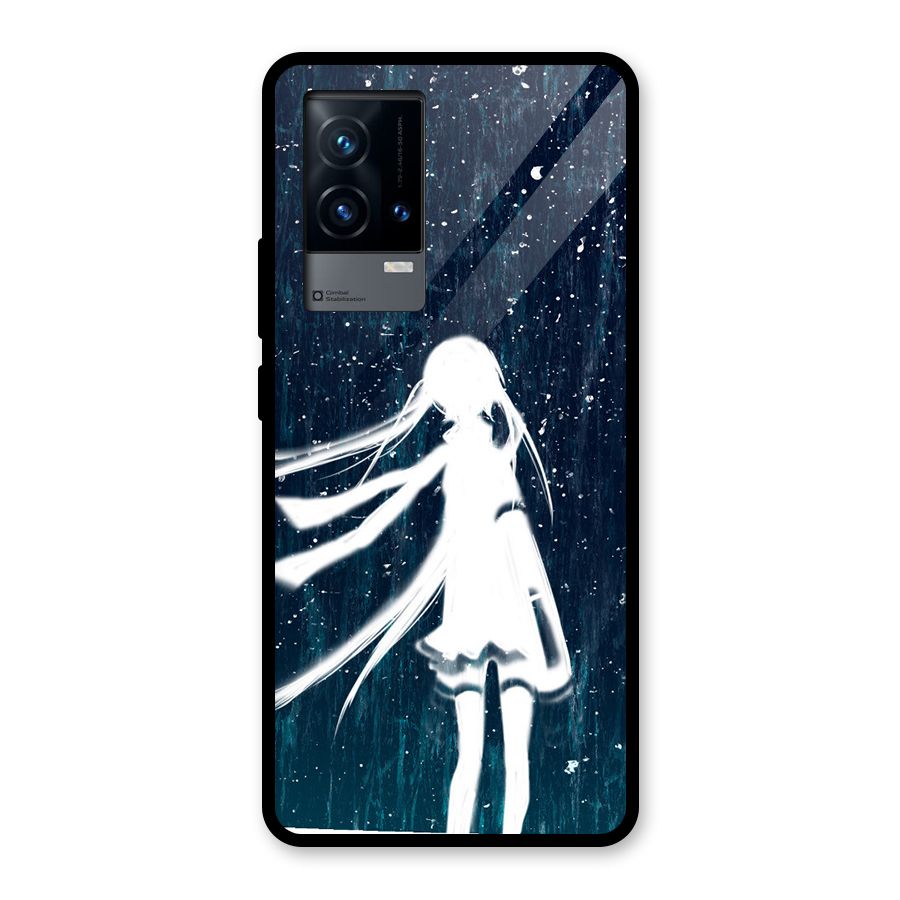 Rain White Girl Glass Back Case for iQOO 9 5G