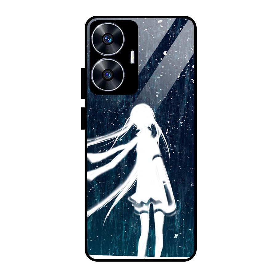 Rain White Girl Glass Back Case for realme C55