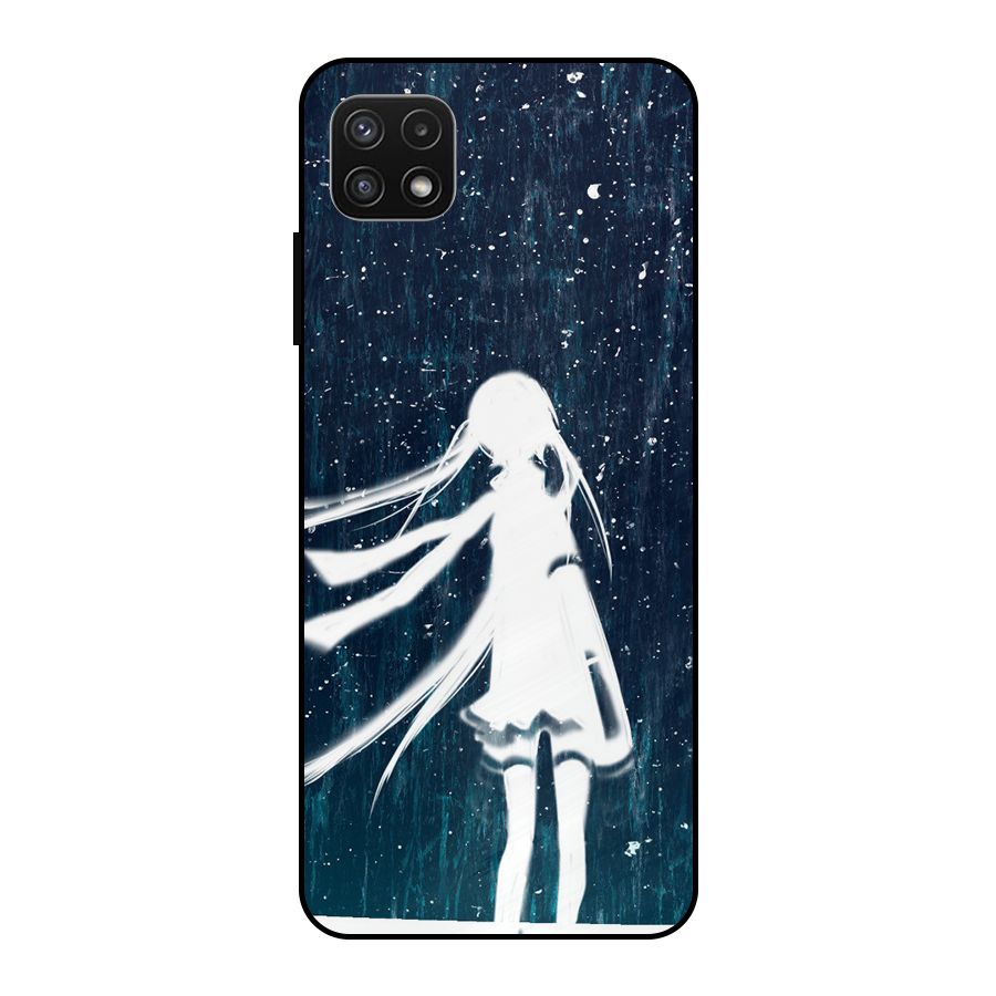 Rain White Girl Metal Back Case for Galaxy A22 5G