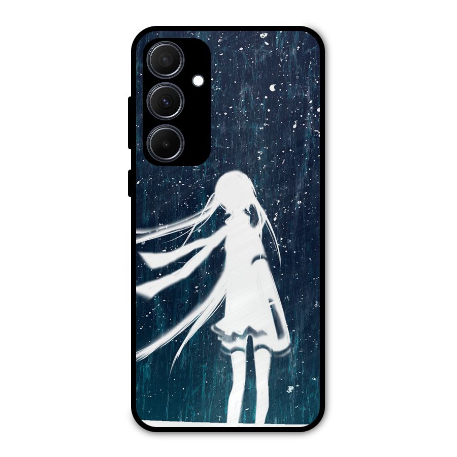 Rain White Girl Metal Back Case for Galaxy A35
