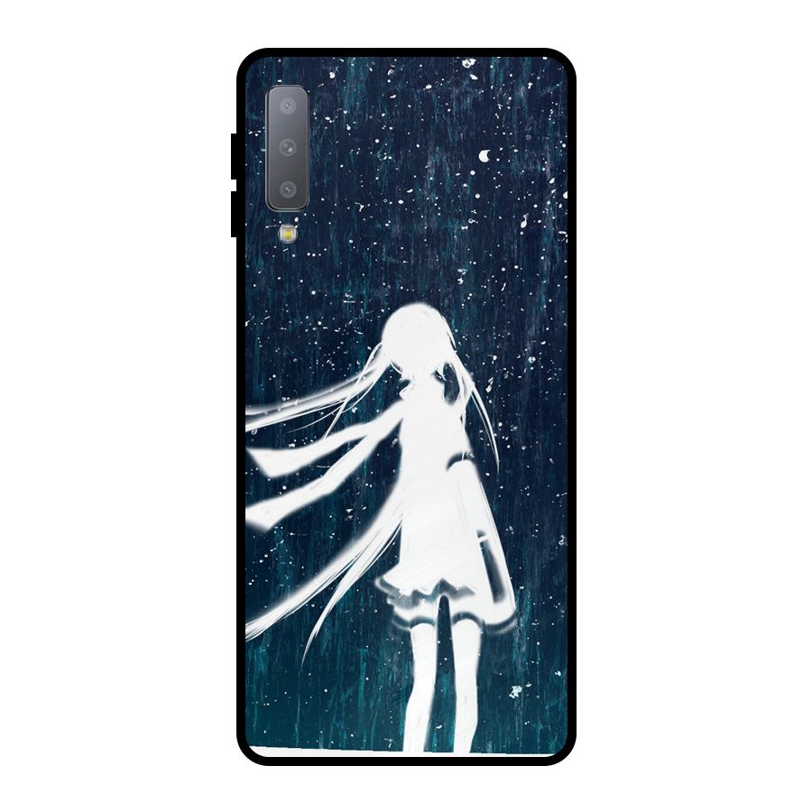 Rain White Girl Metal Back Case for Galaxy A7 (2018)