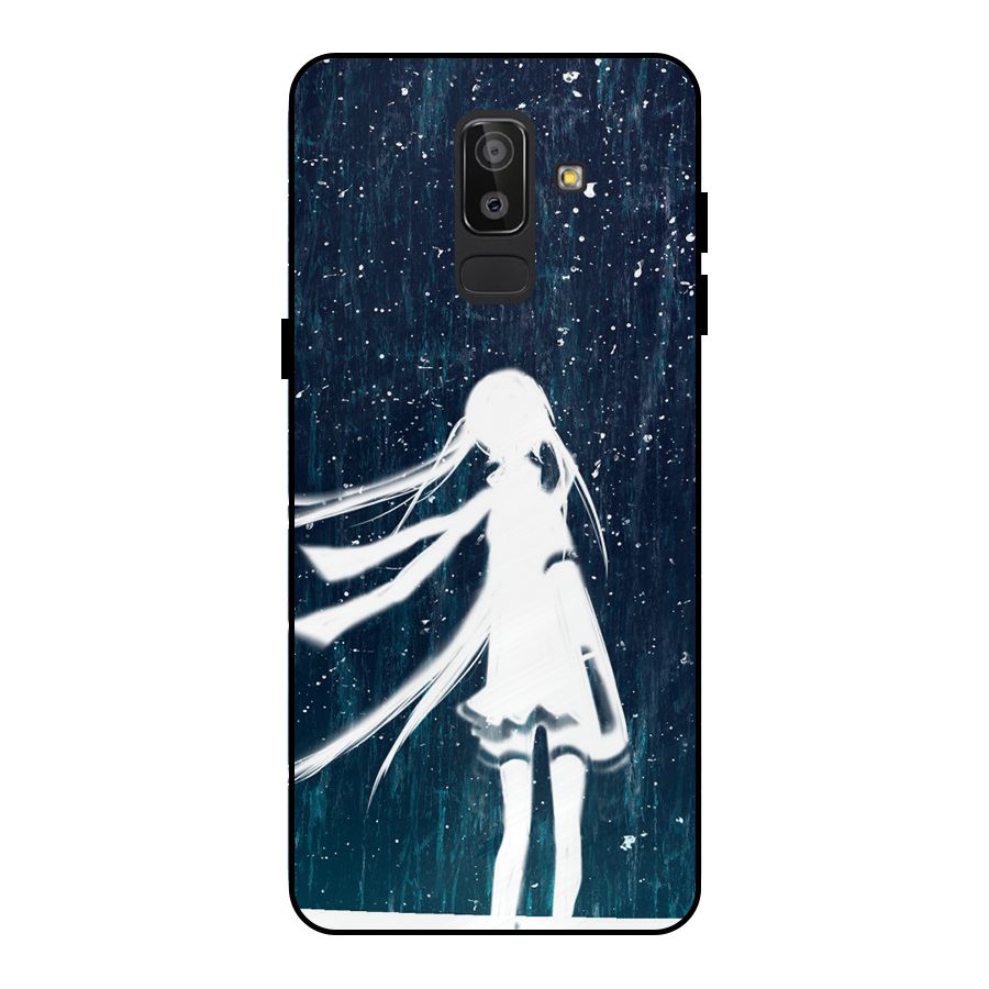 Rain White Girl Metal Back Case for Galaxy J8
