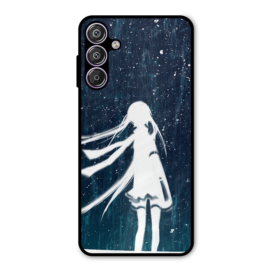Rain White Girl Metal Back Case for Galaxy M15