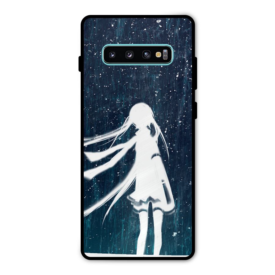 Rain White Girl Metal Back Case for Galaxy S10 Plus