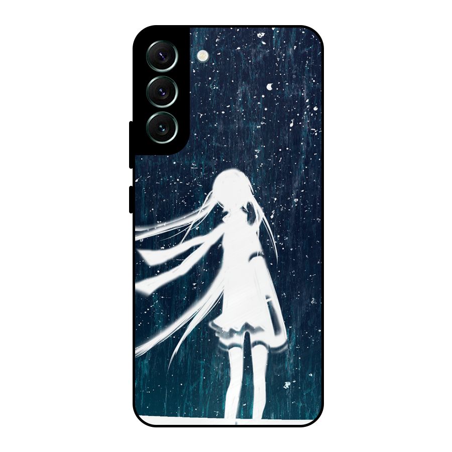 Rain White Girl Metal Back Case for Galaxy S22 Plus 5G