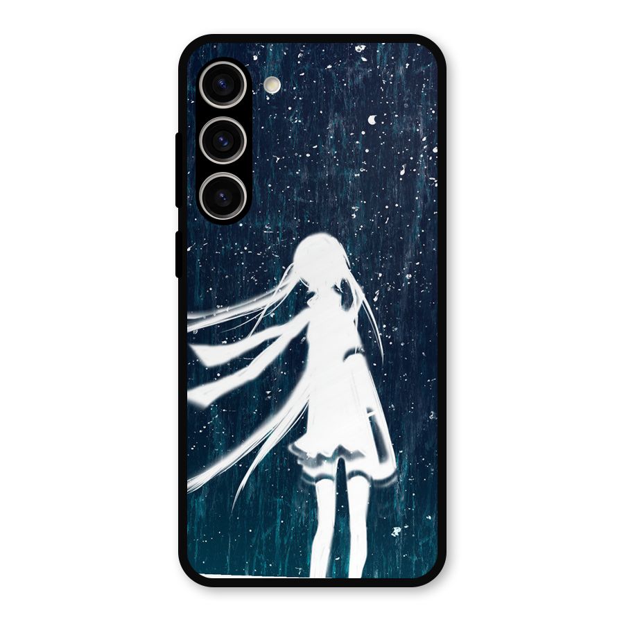 Rain White Girl Metal Back Case for Galaxy S23 Plus