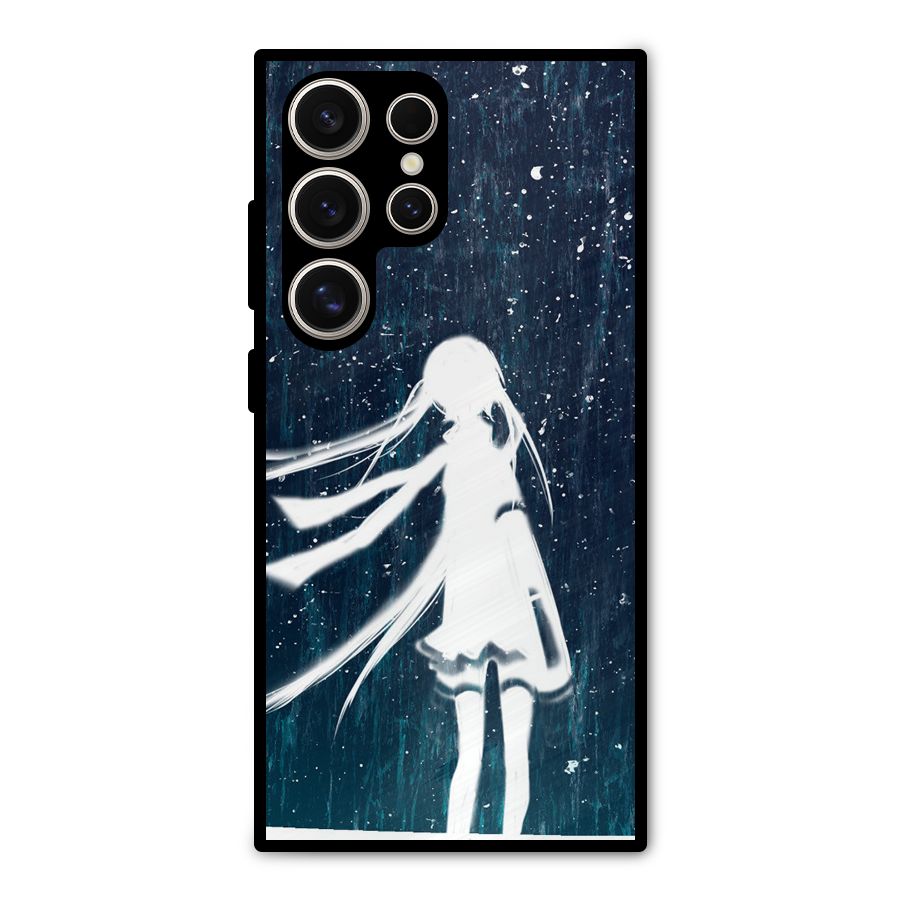 Rain White Girl Metal Back Case for Galaxy S24 Ultra