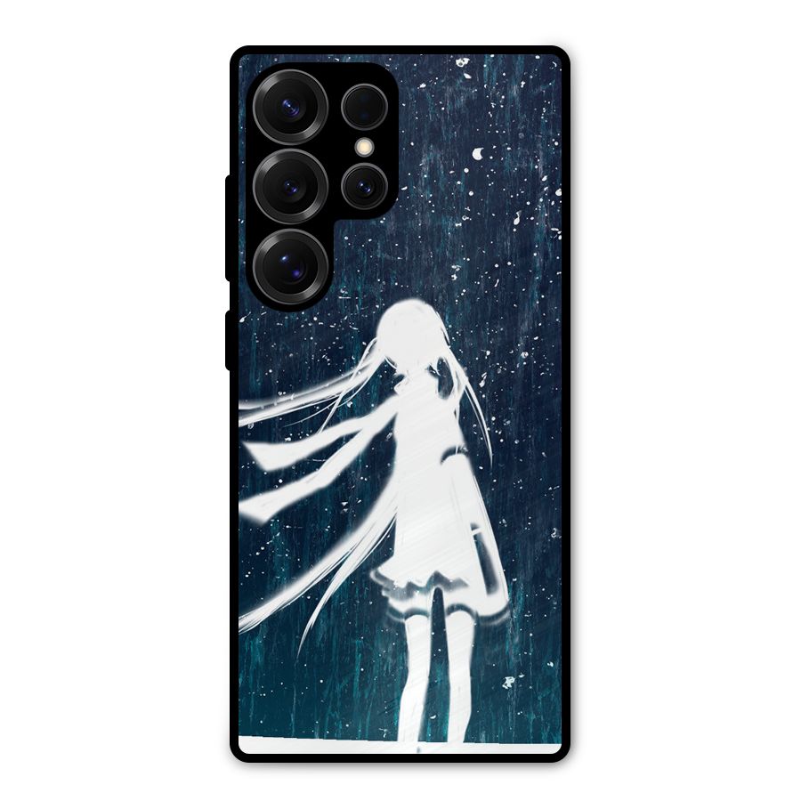 Rain White Girl Metal Back Case for Galaxy S25 Ultra