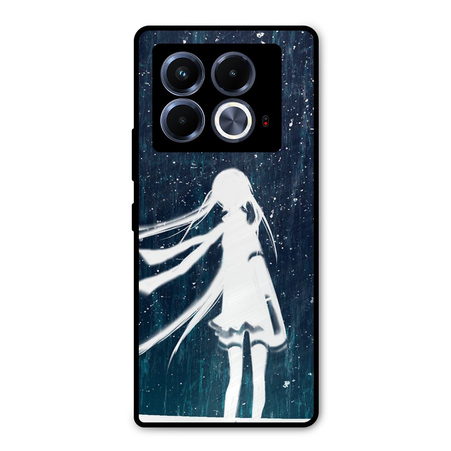 Rain White Girl Metal Back Case for Infinix Note 40 5G