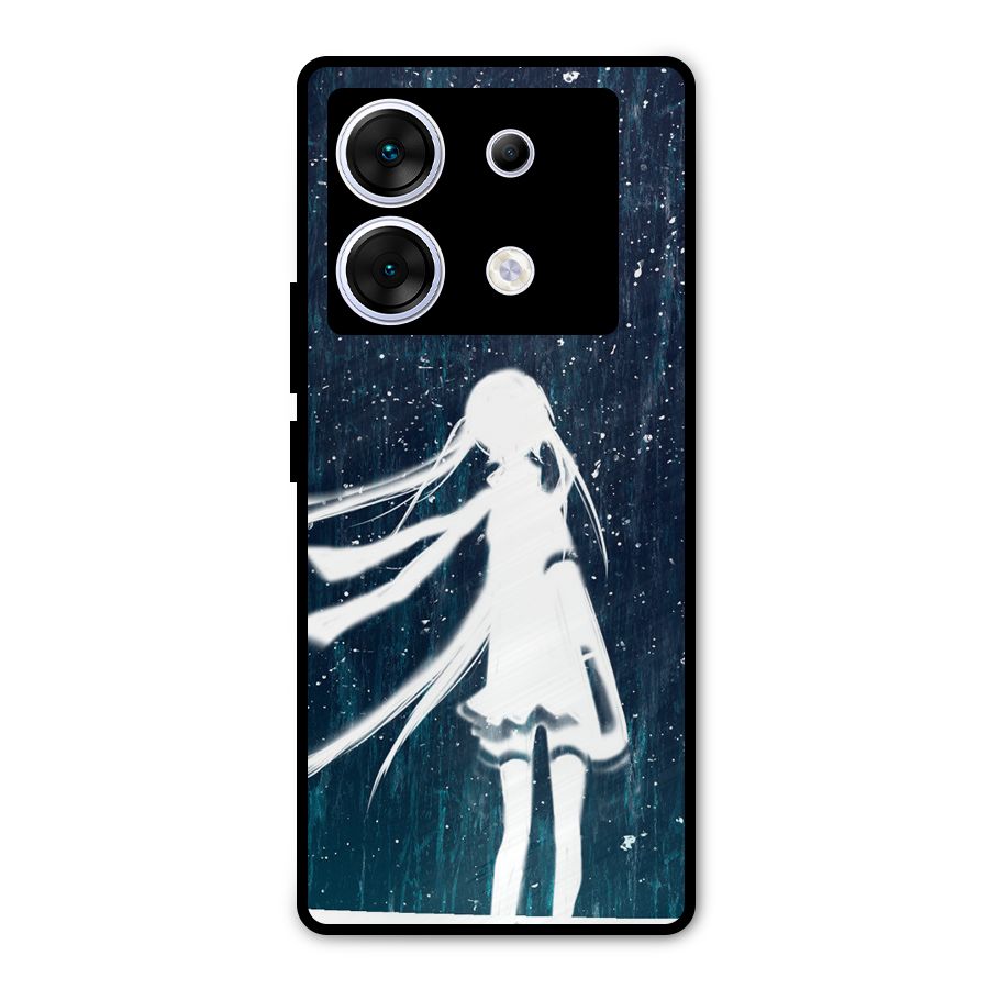 Rain White Girl Metal Back Case for Infinix Zero 30 5G
