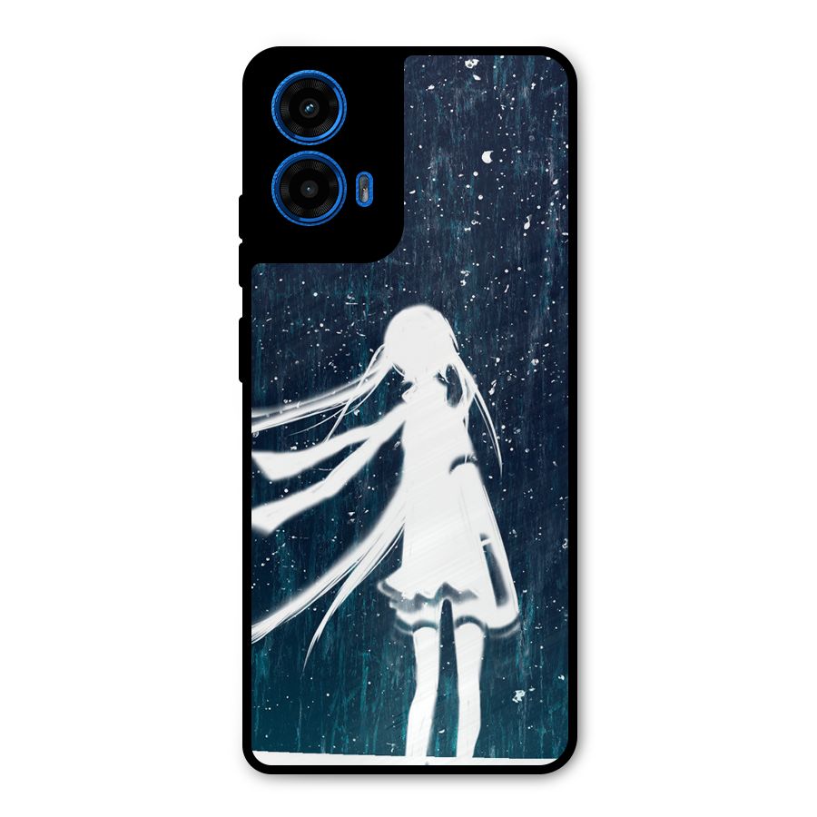 Rain White Girl Metal Back Case for Moto G45