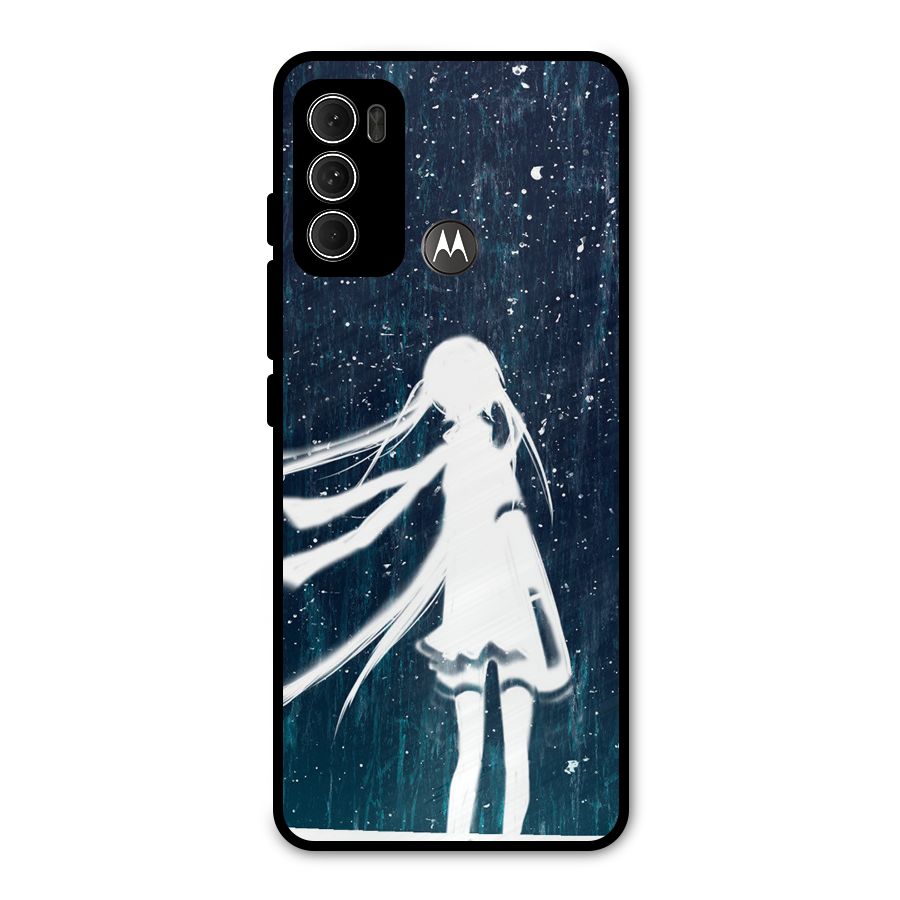 Rain White Girl Metal Back Case for Moto G60