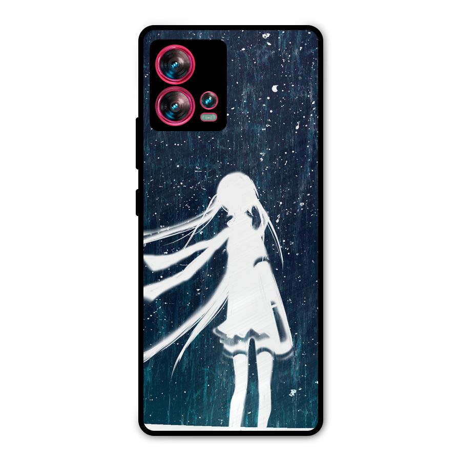 Rain White Girl Metal Back Case for Motorola Edge 30 Fusion