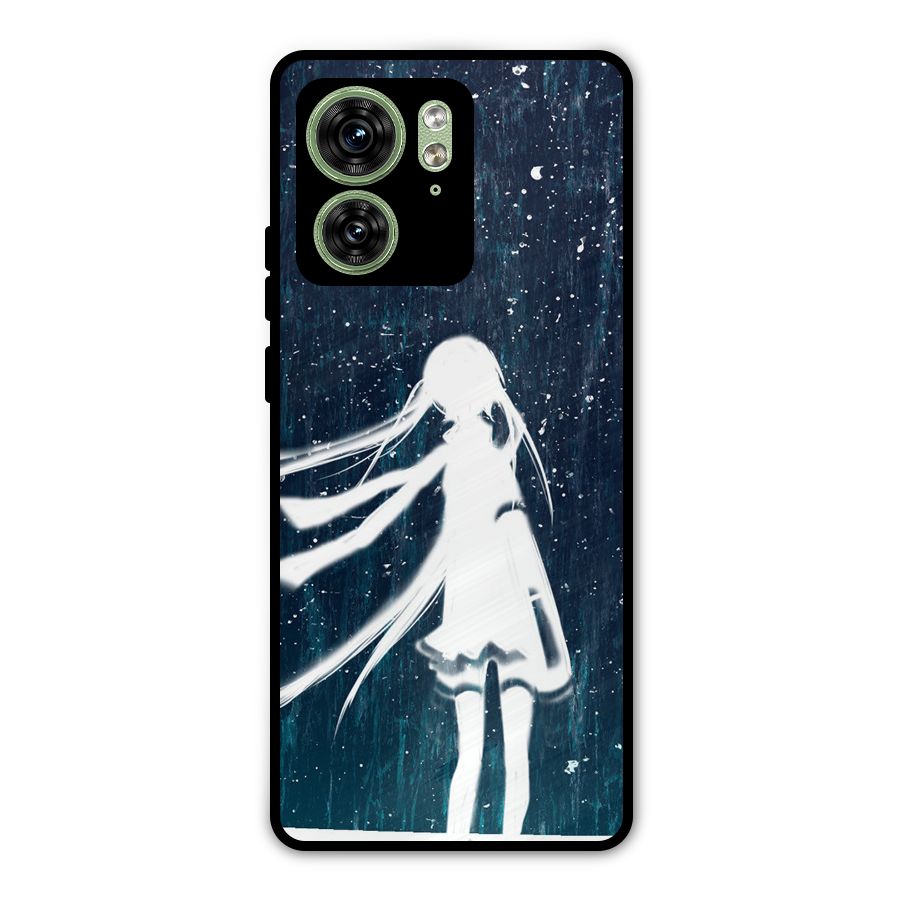 Rain White Girl Metal Back Case for Motorola Edge 40 5G