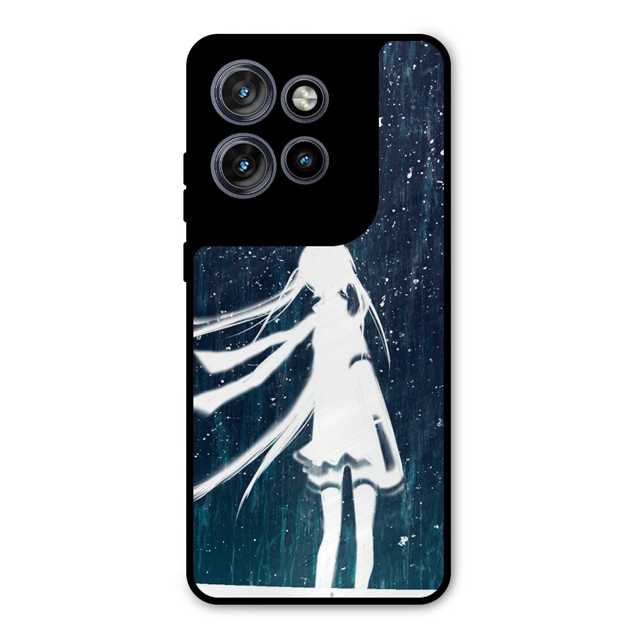 Rain White Girl Metal Back Case for Motorola Edge 50 Neo