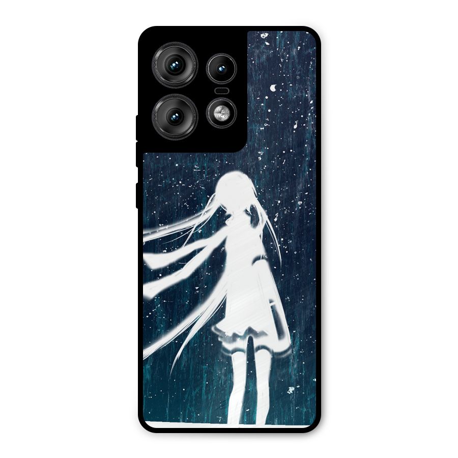 Rain White Girl Metal Back Case for Motorola Edge 50 Pro