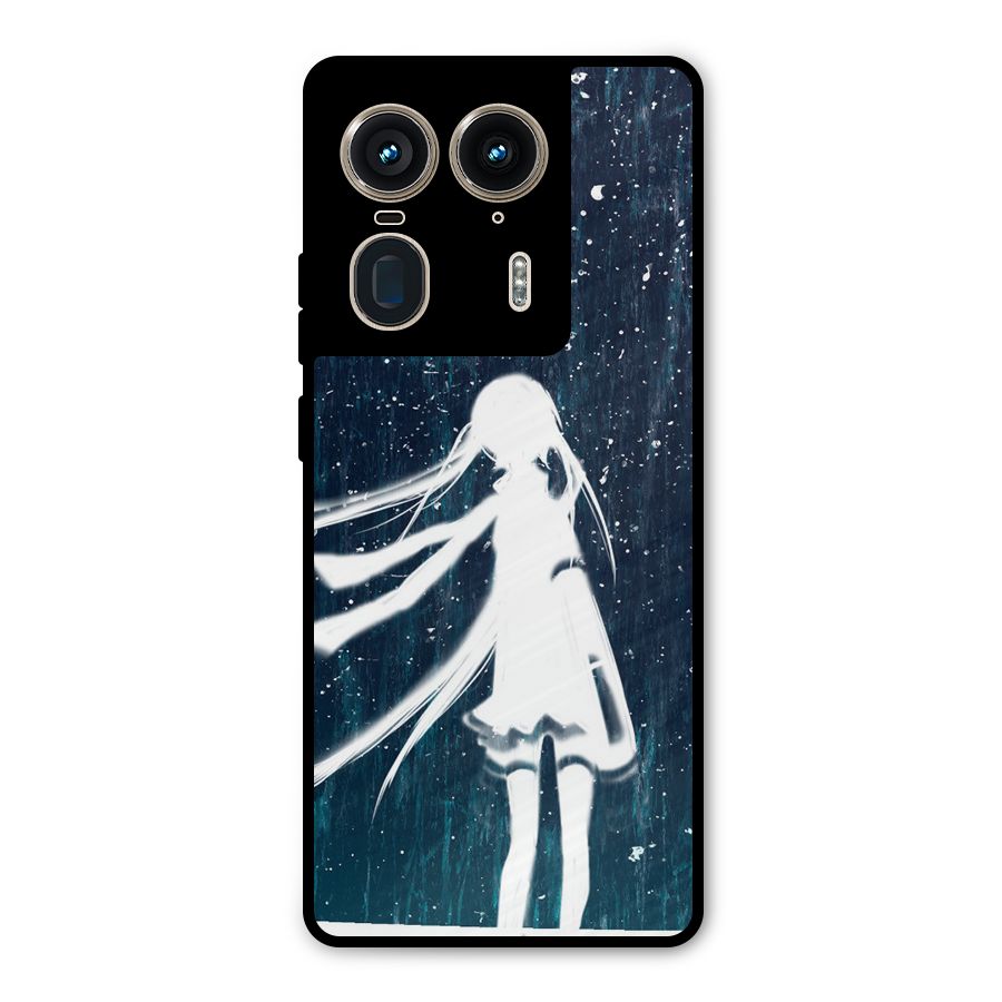 Rain White Girl Metal Back Case for Motorola Edge 50 Ultra
