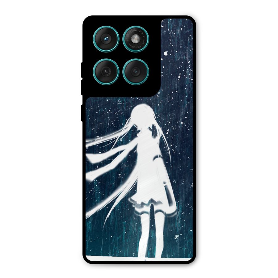 Rain White Girl Metal Back Case for Motorola Edge 60