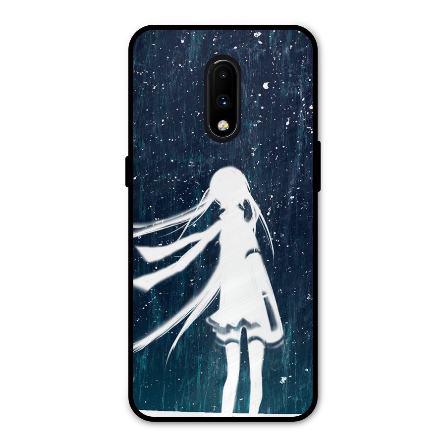 Rain White Girl Metal Back Case for OnePlus 7