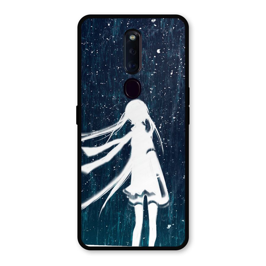 Rain White Girl Metal Back Case for Oppo F11 Pro