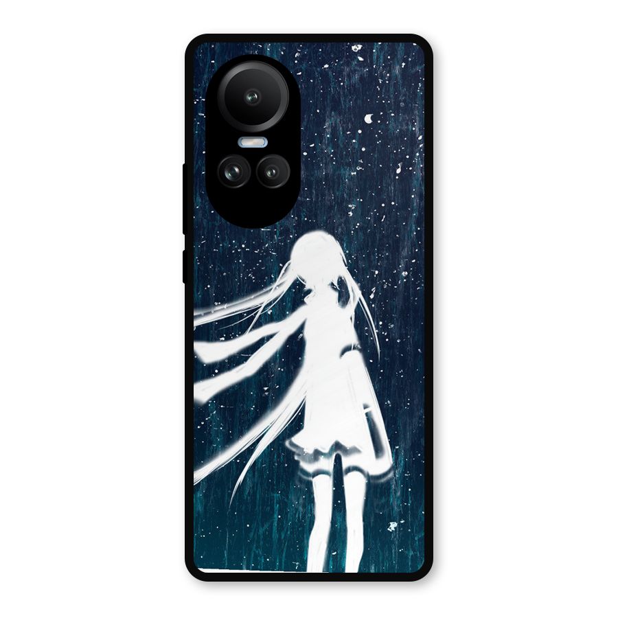 Rain White Girl Metal Back Case for Oppo Reno10 Pro