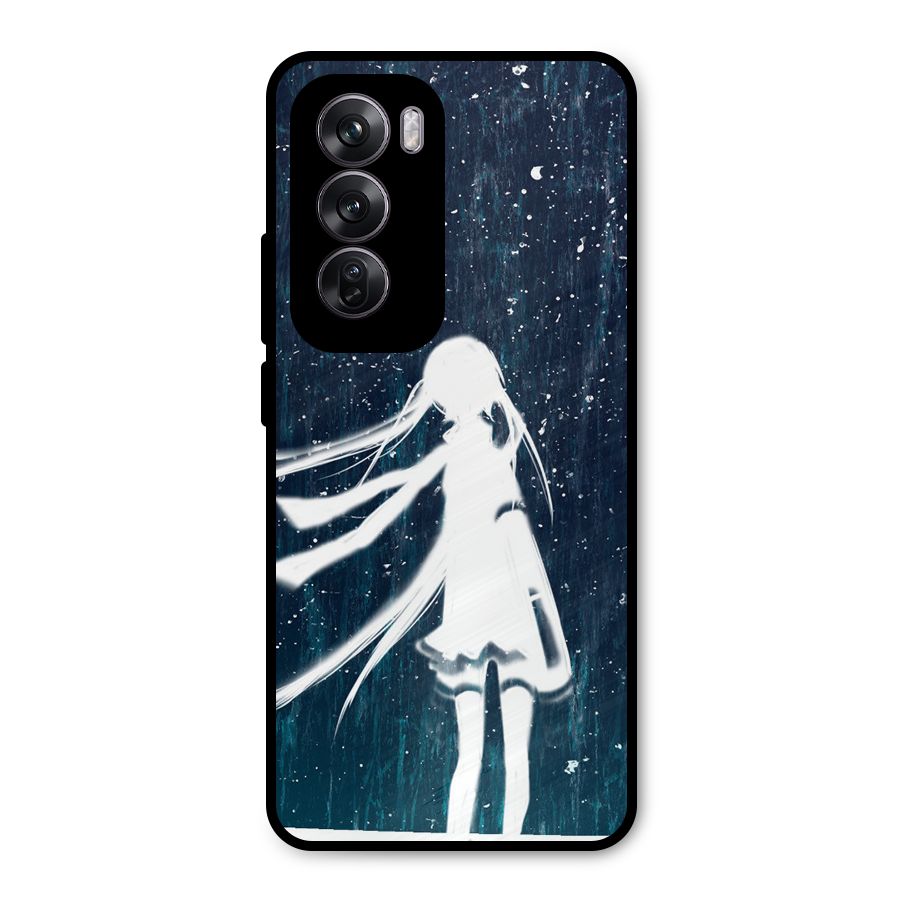Rain White Girl Metal Back Case for Oppo Reno12 Pro