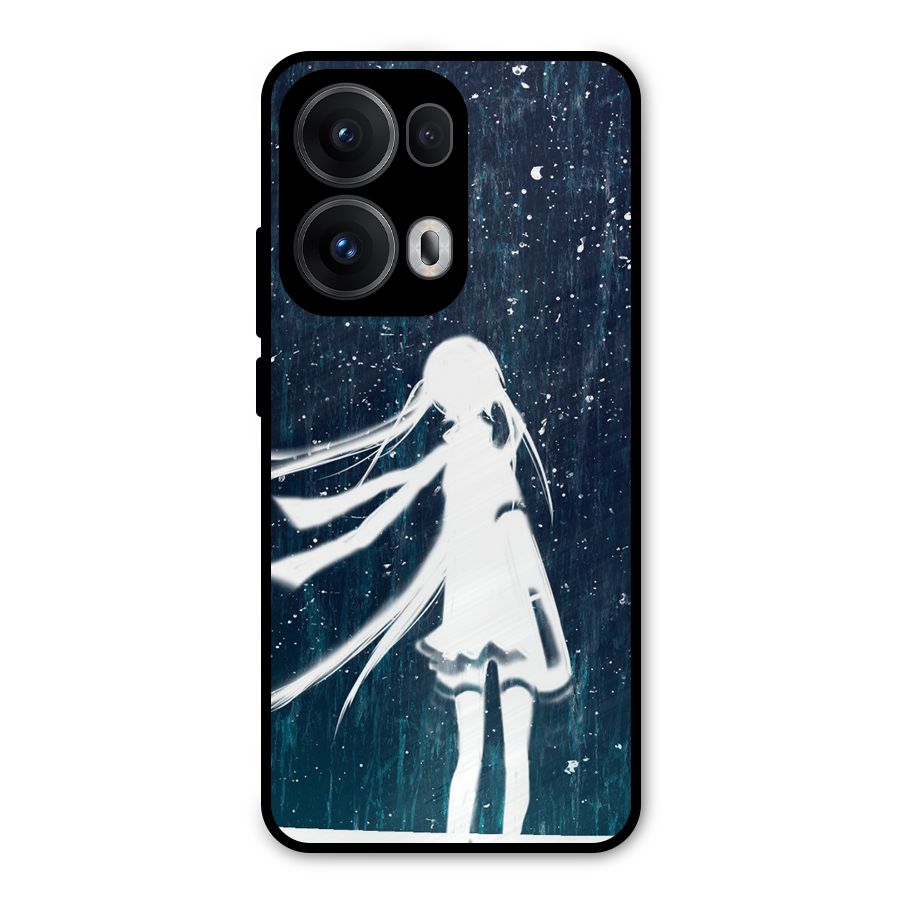 Rain White Girl Metal Back Case for Oppo Reno13 Pro