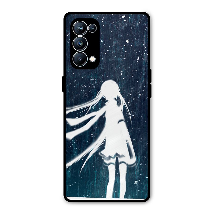 Rain White Girl Metal Back Case for Oppo Reno5 Pro 5G
