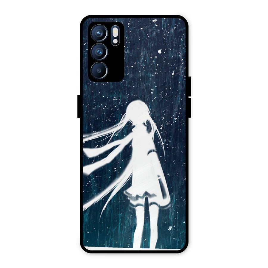Rain White Girl Metal Back Case for Oppo Reno6 5G