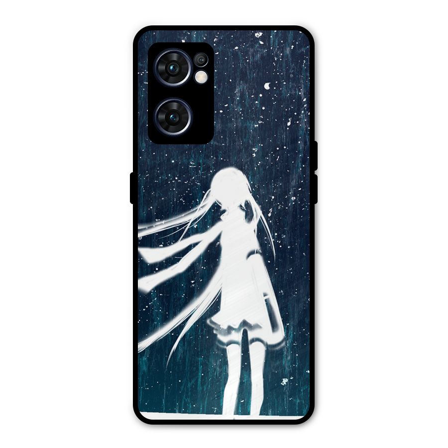 Rain White Girl Metal Back Case for Oppo Reno7 5G