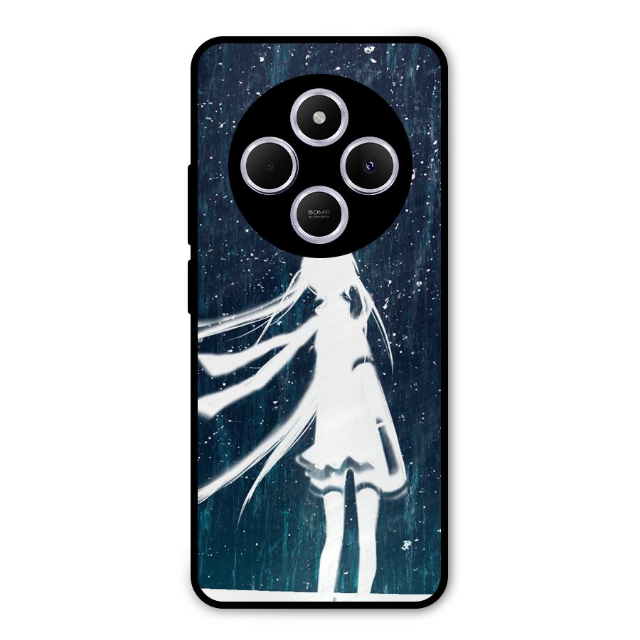Rain White Girl Metal Back Case for Poco C75 5G