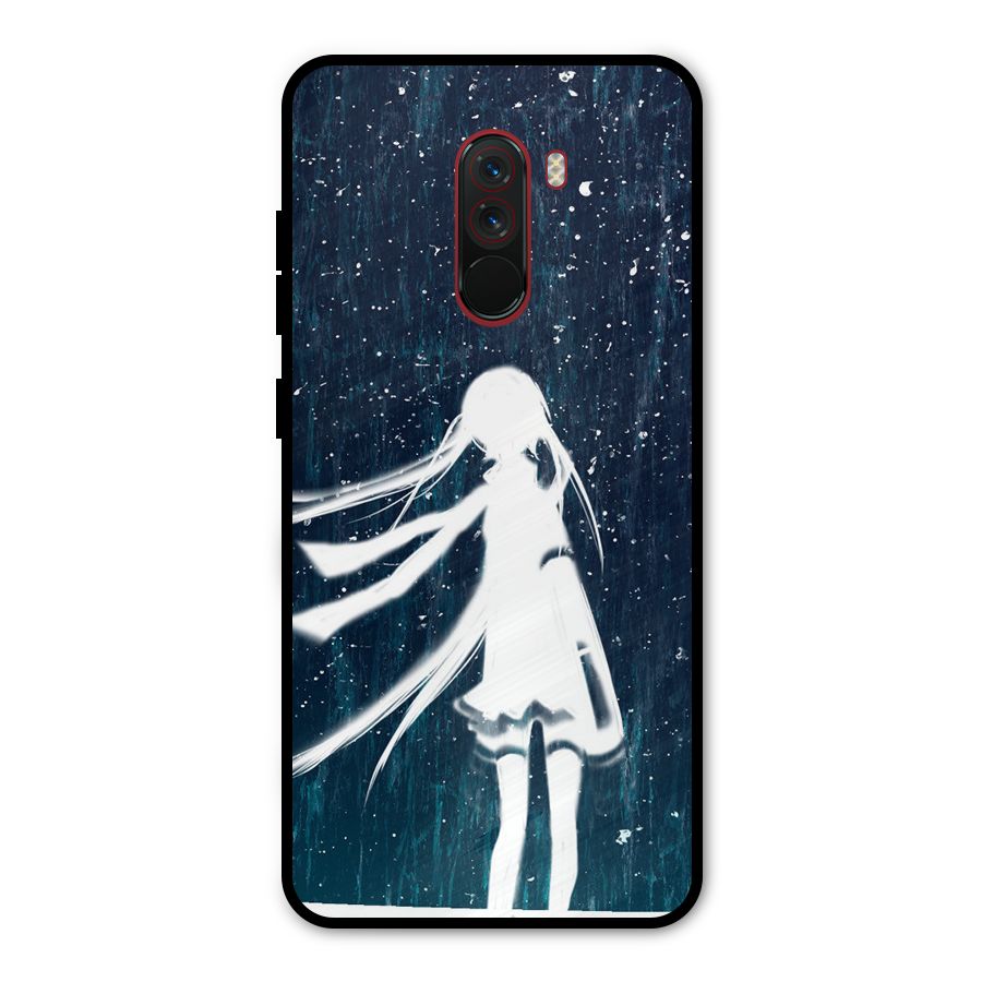 Rain White Girl Metal Back Case for Poco F1