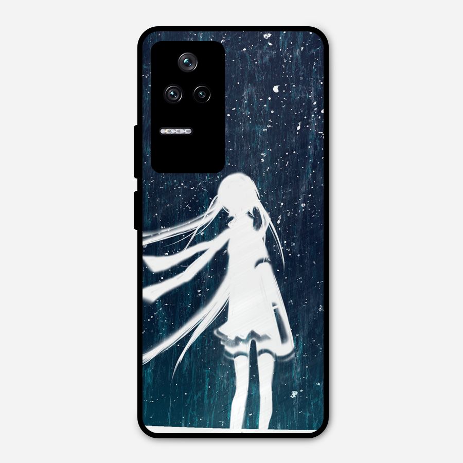Rain White Girl Metal Back Case for Poco F4 5G