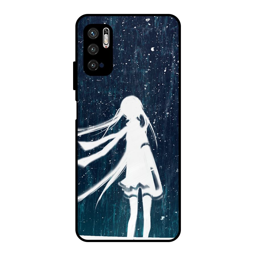 Rain White Girl Metal Back Case for Poco M3 Pro 5G