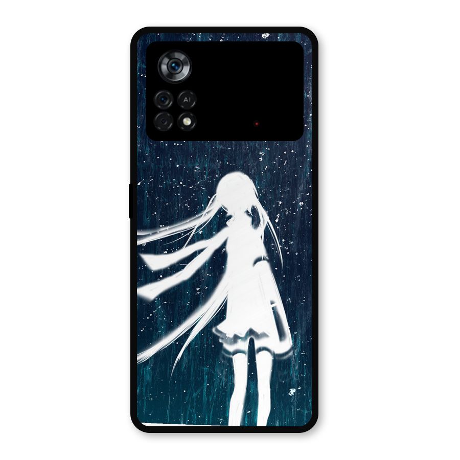 Rain White Girl Metal Back Case for Poco X4 Pro 5G