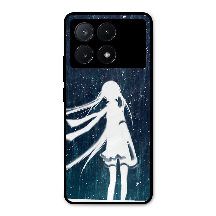 Rain White Girl Metal Back Case for Poco X6 Pro