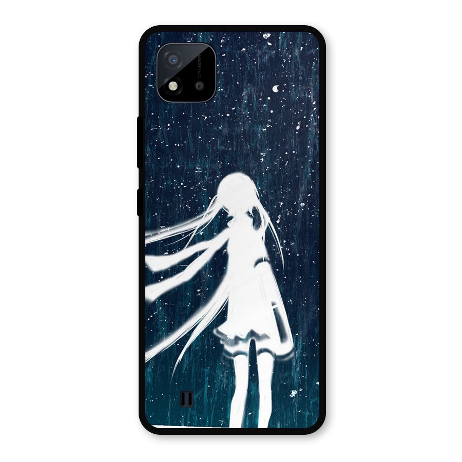 Rain White Girl Metal Back Case for Realme C11 2021