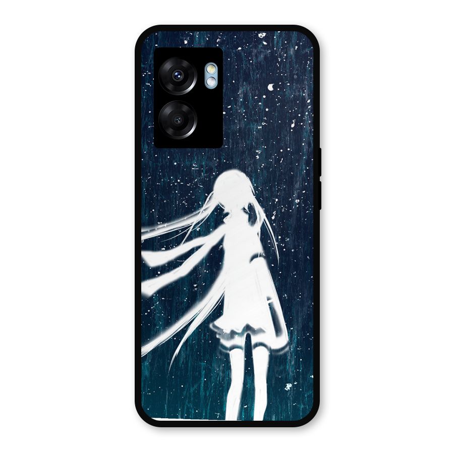 Rain White Girl Metal Back Case for Realme Narzo 50 5G