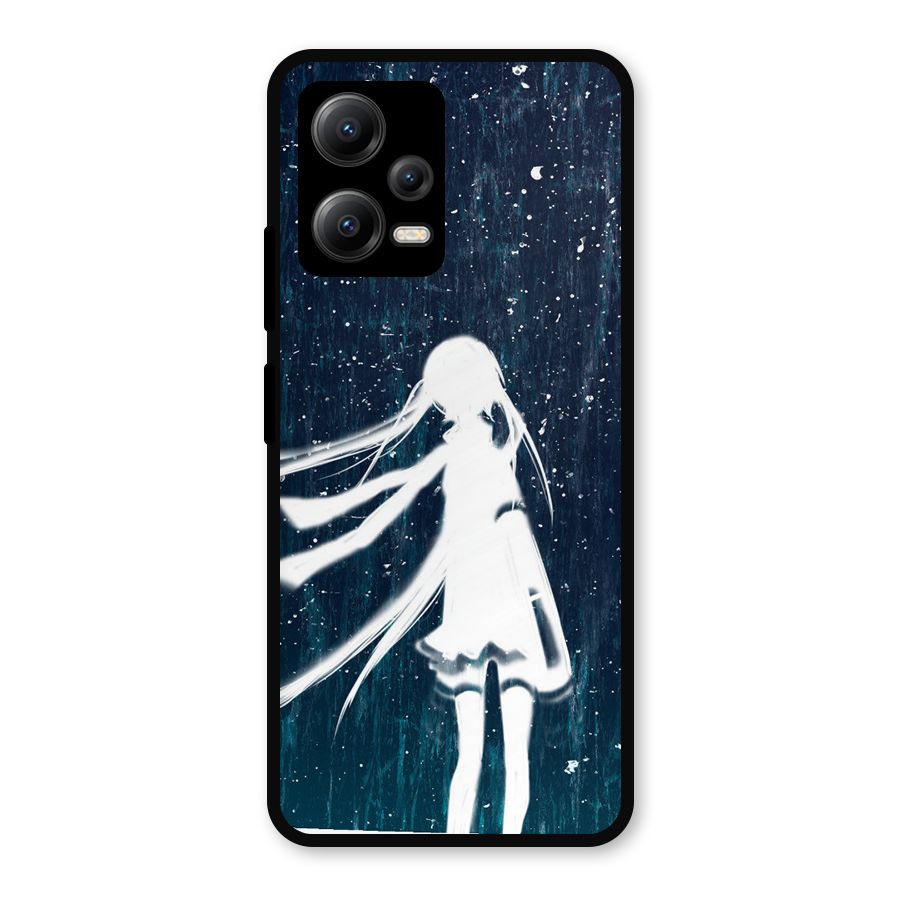 Rain White Girl Metal Back Case for Redmi Note 12 5G
