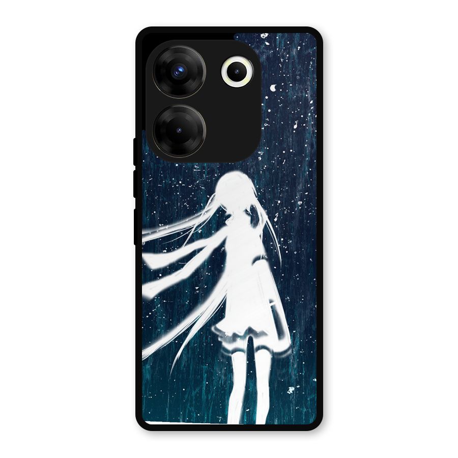 Rain White Girl Metal Back Case for Tecno Camon 20
