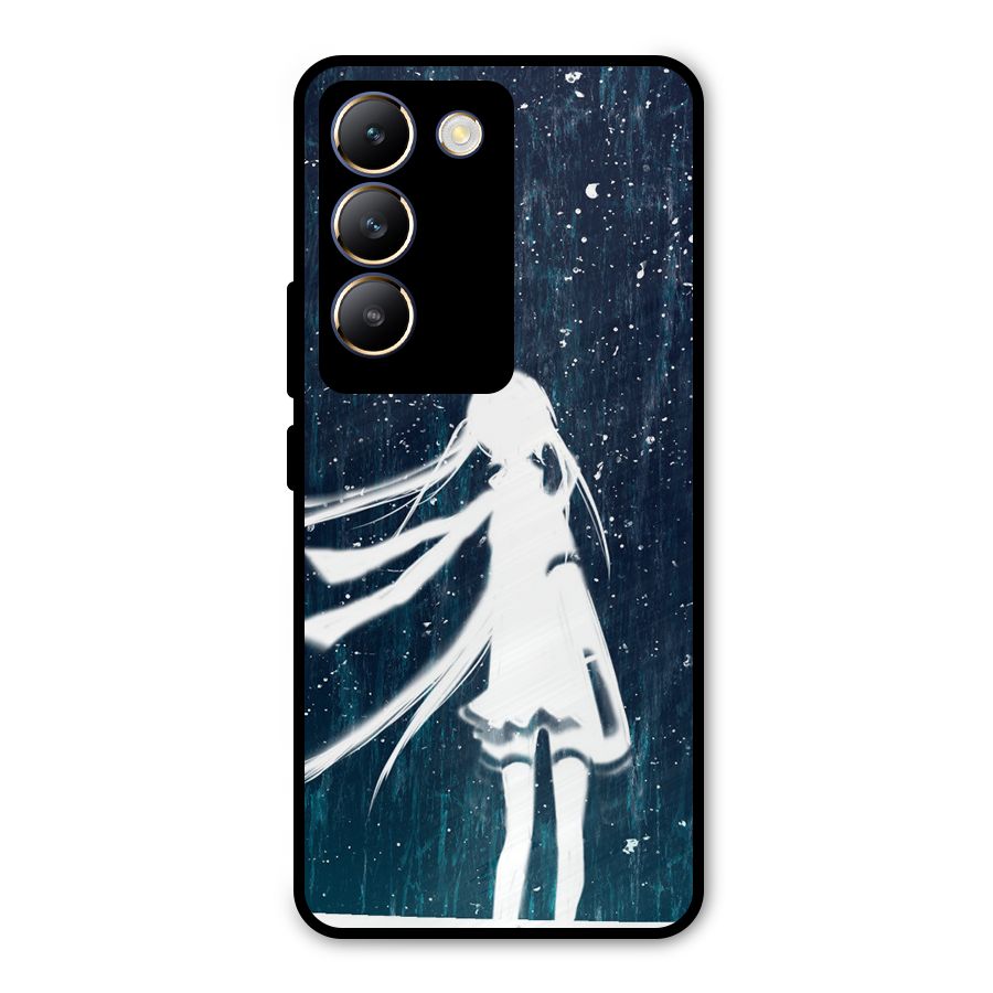 Rain White Girl Metal Back Case for Vivo T3 5G
