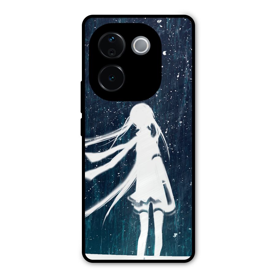 Rain White Girl Metal Back Case for Vivo T3 Pro