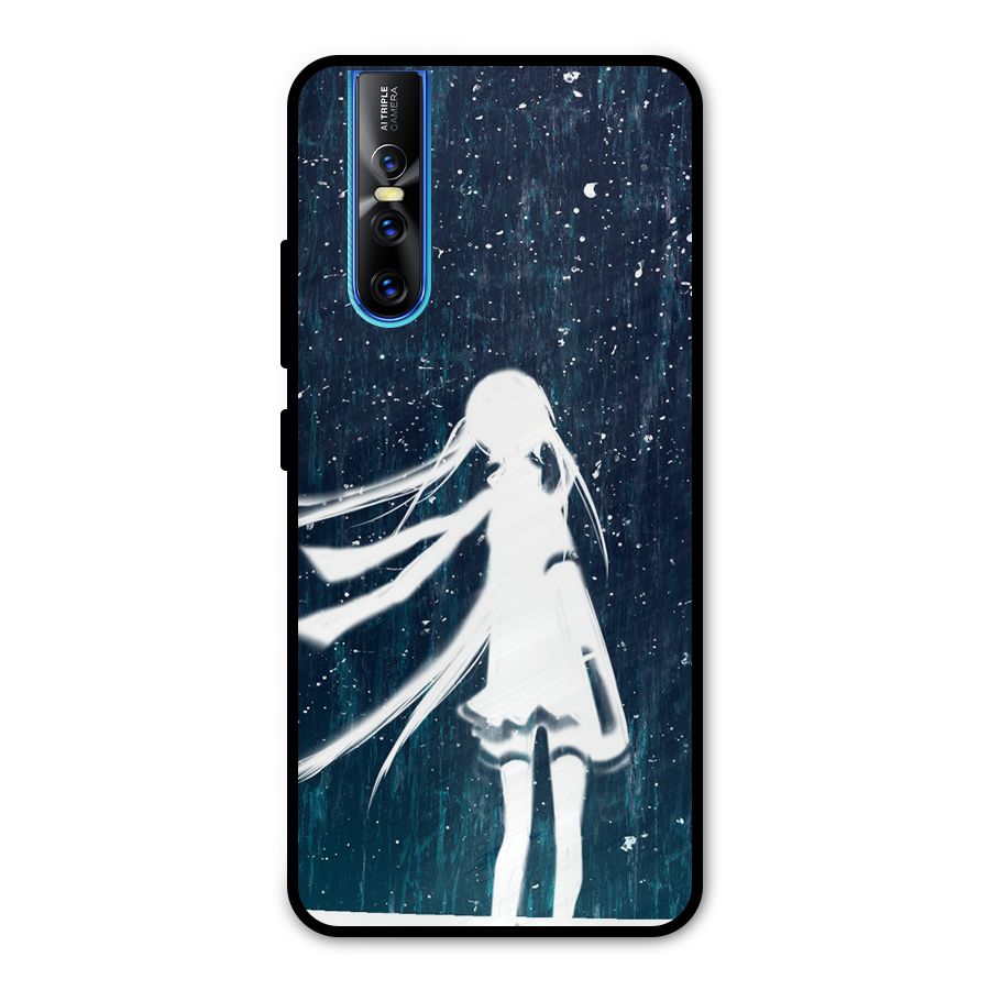Rain White Girl Metal Back Case for Vivo V15 Pro