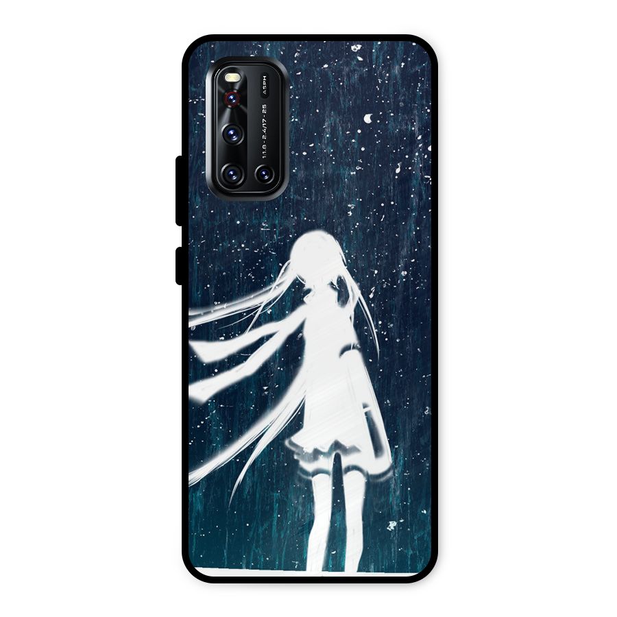 Rain White Girl Metal Back Case for Vivo V19