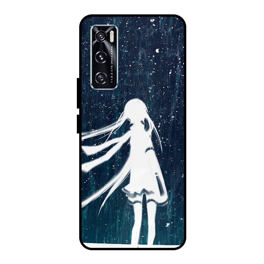 Rain White Girl Metal Back Case for Vivo V20 SE